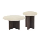 Set of 2 Living Room Tables (155 & 85 E) – Contemporary Harmony with Fluted Bases