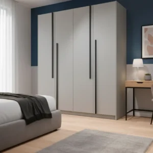 Ντουλάπα W1: Σύγχρονη Μίνιμαλ Αισθητική με Χαρακτηριστικές Μαύρες Λαβές