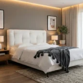 ROMA - fabric bed with Puff headboard