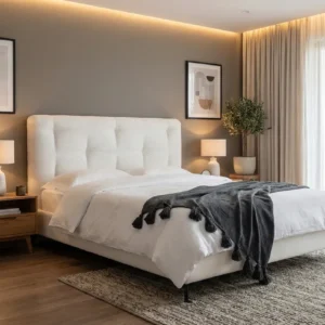 ROMA - fabric bed with Puff headboard