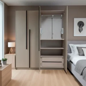 Ντουλάπα W1: Σύγχρονη Μίνιμαλ Αισθητική με Χαρακτηριστικές Μαύρες Λαβές Ντουλάπα W1: Σύγχρονη Μίνιμαλ Αισθητική με Χαρακτηριστικές Μαύρες Λαβές